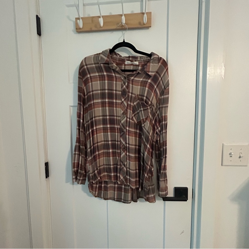 Plaid Button-Up Shirt